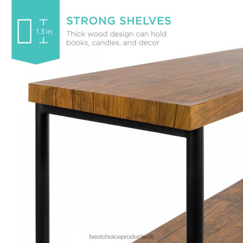 Accessory Best Choice Products5-Tier Industrial Bookshelf w/ Metal Frame, Wood Shelves N62R691 Brown