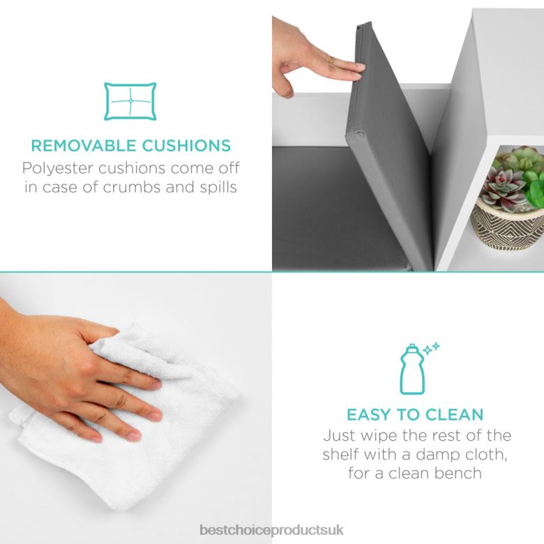 Accessory Best Choice Products6-Cubbie Kids Bookcase Furniture Accent w/ Cushioned Reading Nook N62R734 White