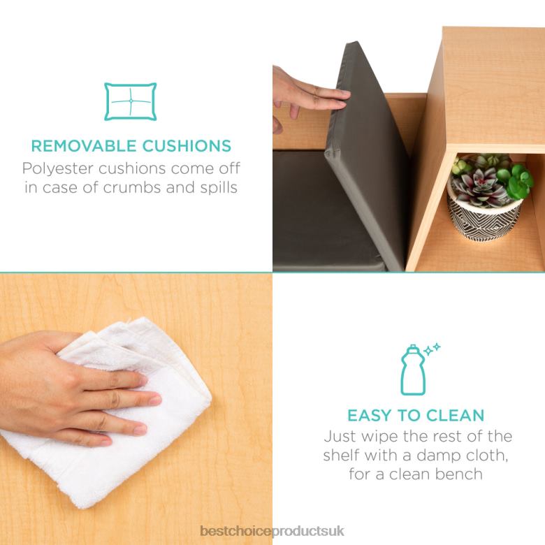 Accessory Best Choice Products6-Cubbie Kids Bookcase Furniture Accent w/ Cushioned Reading Nook N62R735 Brown