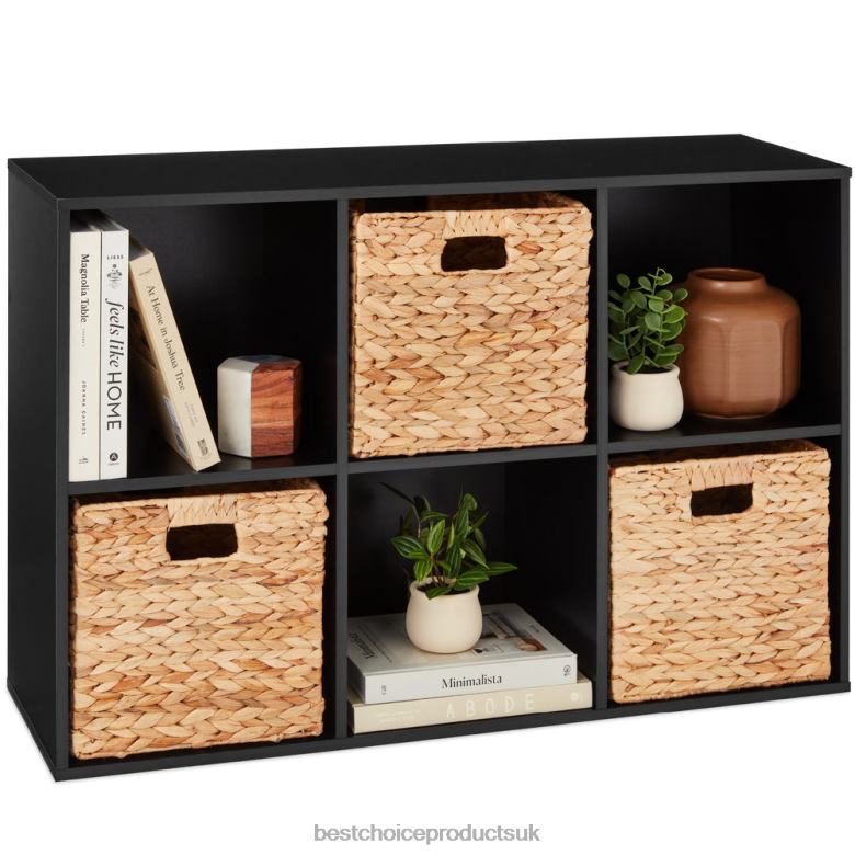Accessory Best Choice Products6-Cube Bookshelf, 11in Storage Display w/ Removable Panels, Customizable N62R377 Black