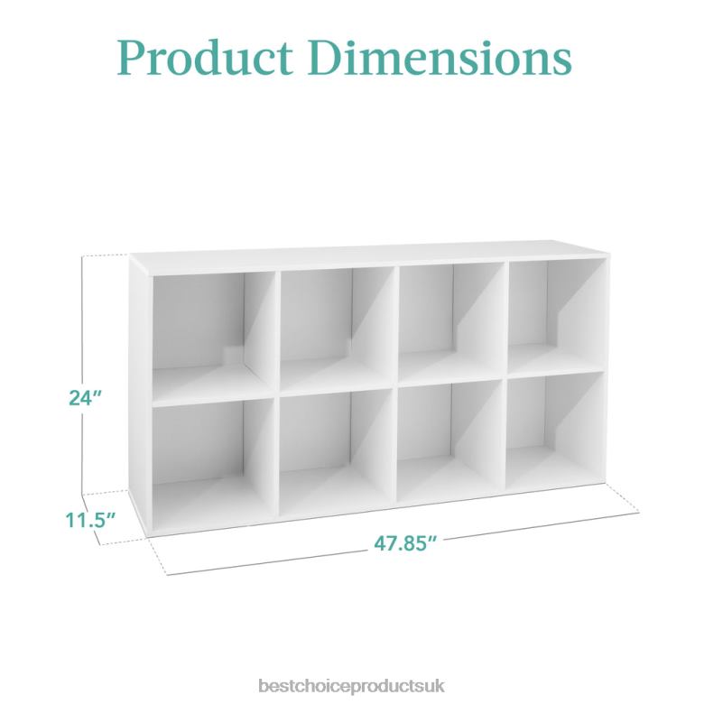 Accessory Best Choice Products8-Cube Bookshelf, 11in Storage Display w/ Removable Panels, Customizable N62R383 White