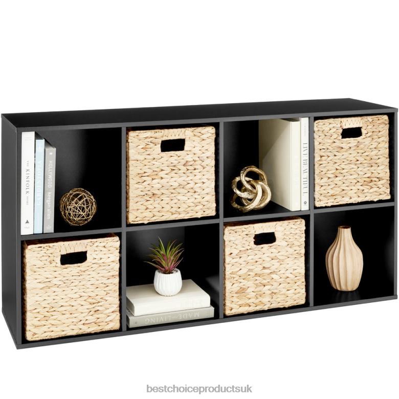 Accessory Best Choice Products8-Cube Bookshelf, 11in Storage Display w/ Removable Panels, Customizable N62R384 Black