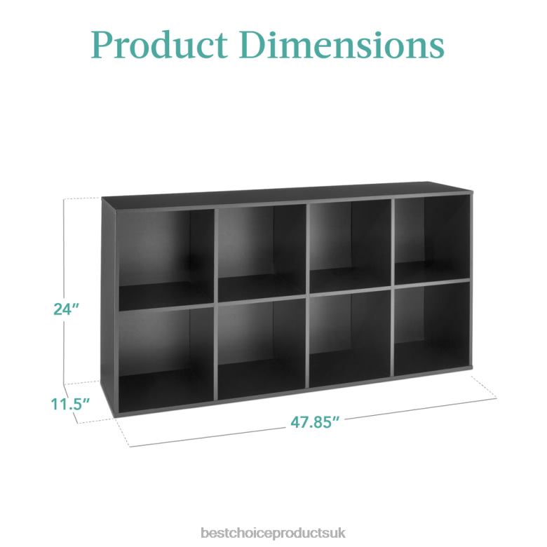 Accessory Best Choice Products8-Cube Bookshelf, 11in Storage Display w/ Removable Panels, Customizable N62R384 Black