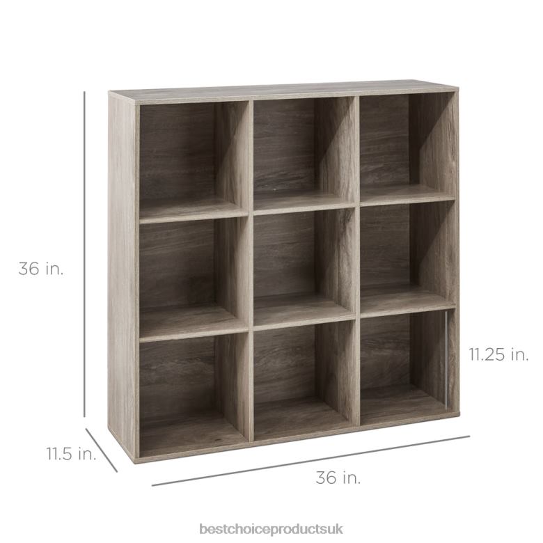 Accessory Best Choice Products9-Cube Bookshelf Storage Display w/ 3 Removable Panels, Customizable Design N62R617 Greige