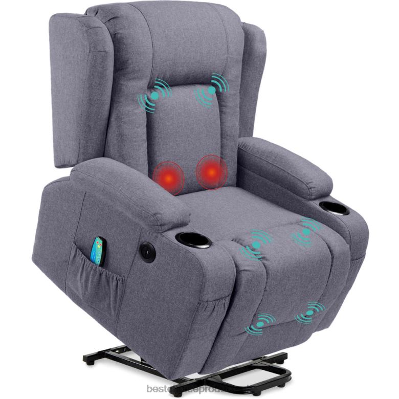 Accessory Best Choice ProductsElectric Power Lift Recliner Massage Chair w/ Heat, USB Port, Cupholders N62R338 Blue