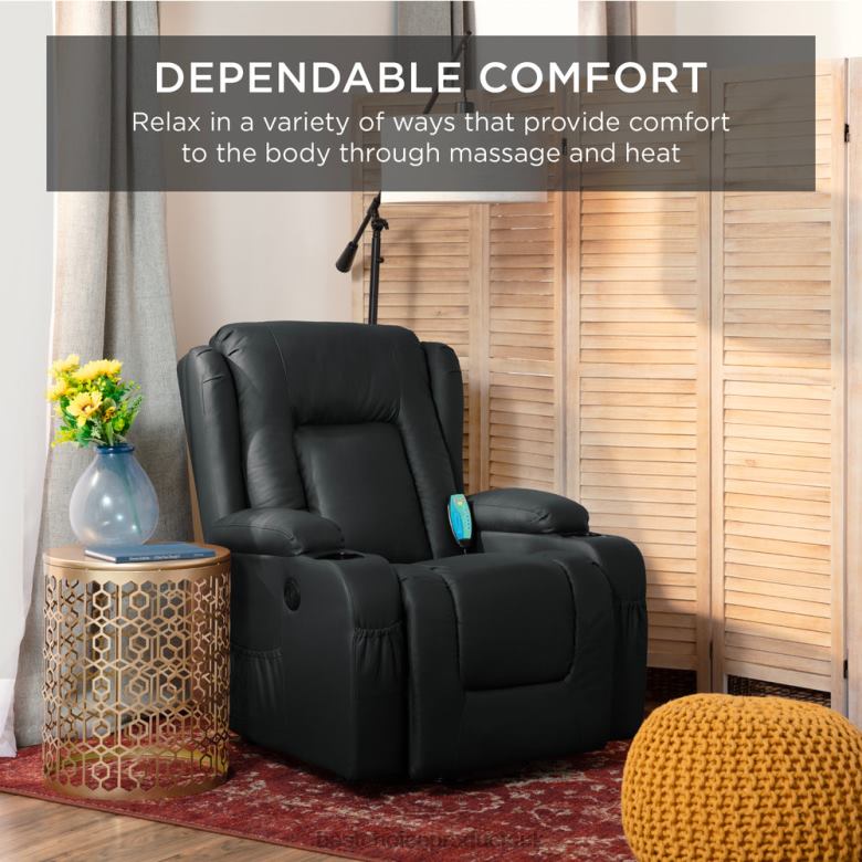 Accessory Best Choice ProductsElectric Power Lift Recliner Massage Chair w/ Heat, USB Port, Cupholders N62R620 Black