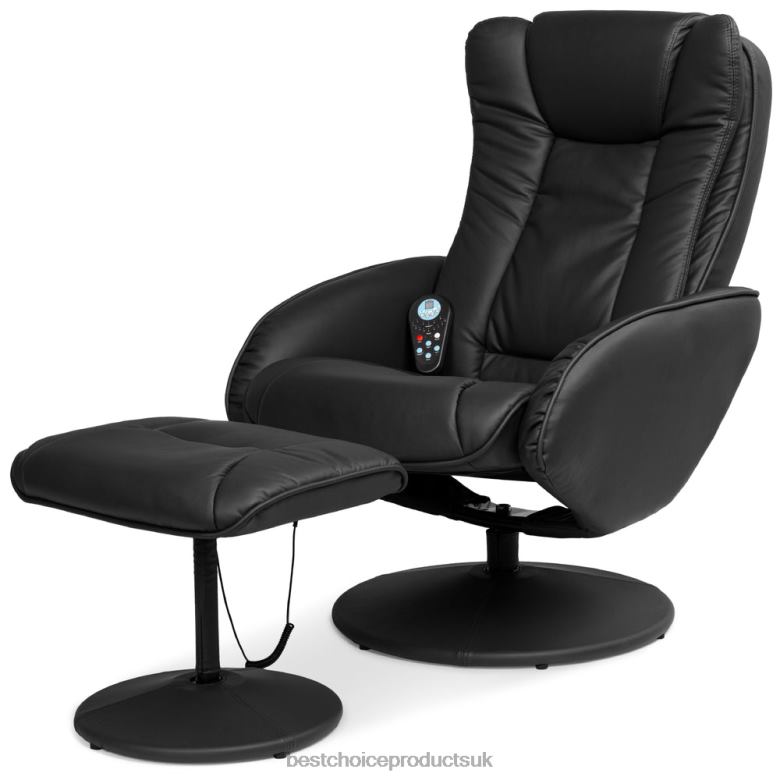 Accessory Best Choice ProductsFaux Leather Electric Massage Recliner Chair w/ Stool Ottoman, Remote N62R358 Black
