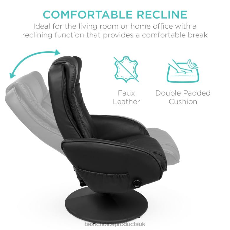 Accessory Best Choice ProductsFaux Leather Electric Massage Recliner Chair w/ Stool Ottoman, Remote N62R358 Black