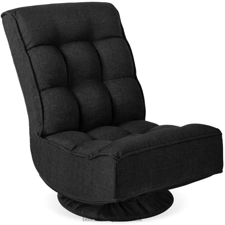 Accessory Best Choice ProductsFolding Floor Gaming Chair w/ 360-Degree Swivel, 4 Adjustable Positions N62R1209 Black