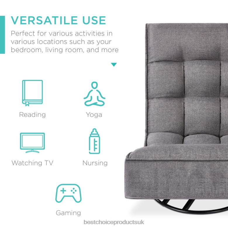 Accessory Best Choice ProductsFolding Floor Gaming Chair w/ 360-Degree Swivel, 4 Adjustable Positions N62R1212 Dark Gray