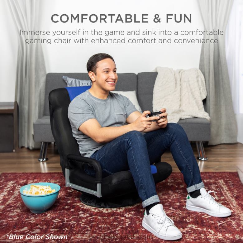 Accessory Best Choice ProductsGaming Floor Chair w/ 360-Degree Swivel, Armrest, Adjustable Backrest N62R1171 Black