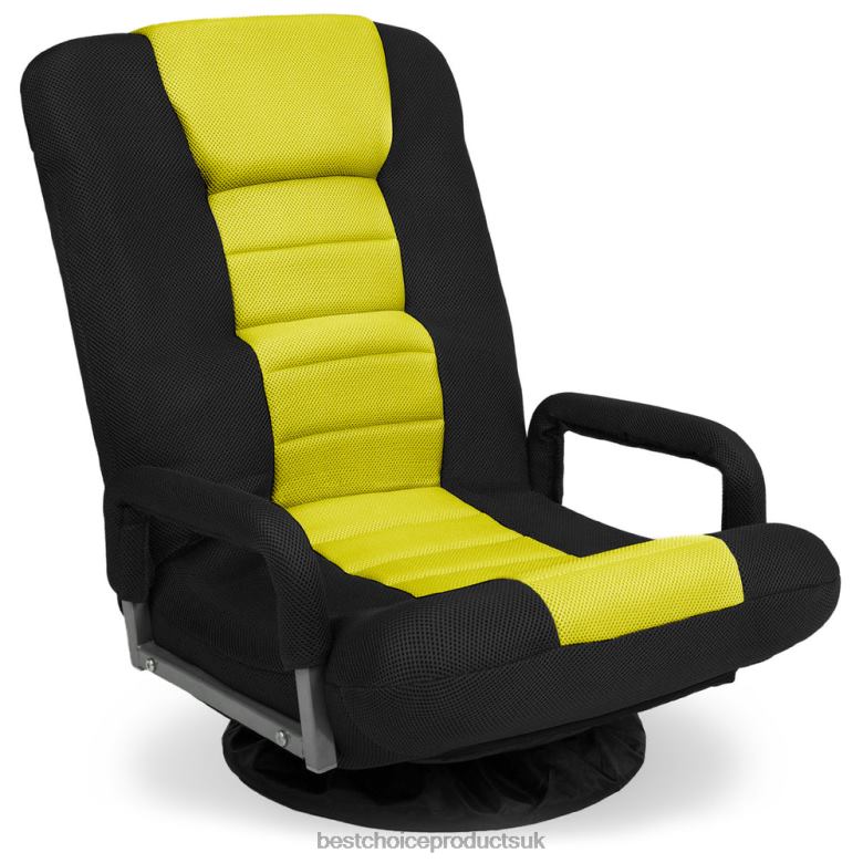 Accessory Best Choice ProductsGaming Floor Chair w/ 360-Degree Swivel, Armrest, Adjustable Backrest N62R1173 Black/Yellow