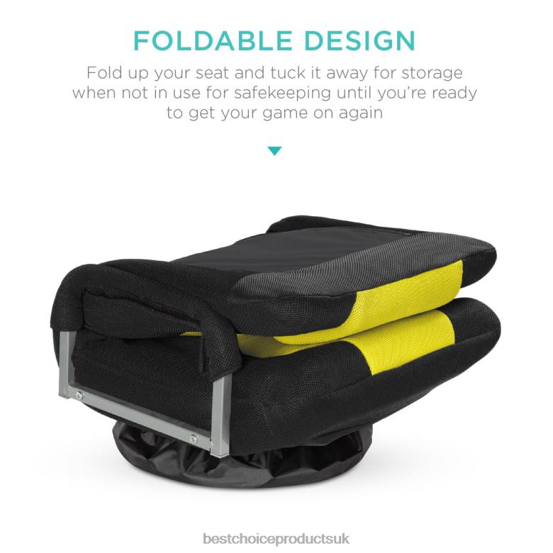 Accessory Best Choice ProductsGaming Floor Chair w/ 360-Degree Swivel, Armrest, Adjustable Backrest N62R1173 Black/Yellow