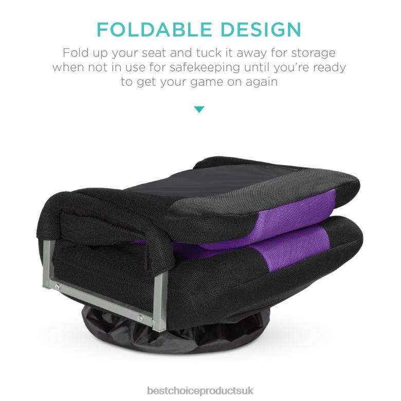 Accessory Best Choice ProductsGaming Floor Chair w/ 360-Degree Swivel, Armrest, Adjustable Backrest N62R1174 Black/Purple