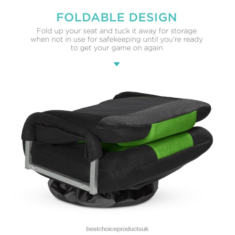 Accessory Best Choice ProductsGaming Floor Chair w/ 360-Degree Swivel, Armrest, Adjustable Backrest N62R1175 Black/Green