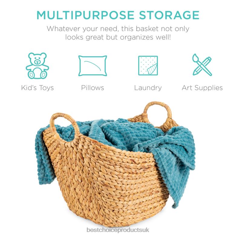 Accessory Best Choice ProductsLarge Multi-Purpose Seagrass Storage Basket w/ Handles N62R642 Natural