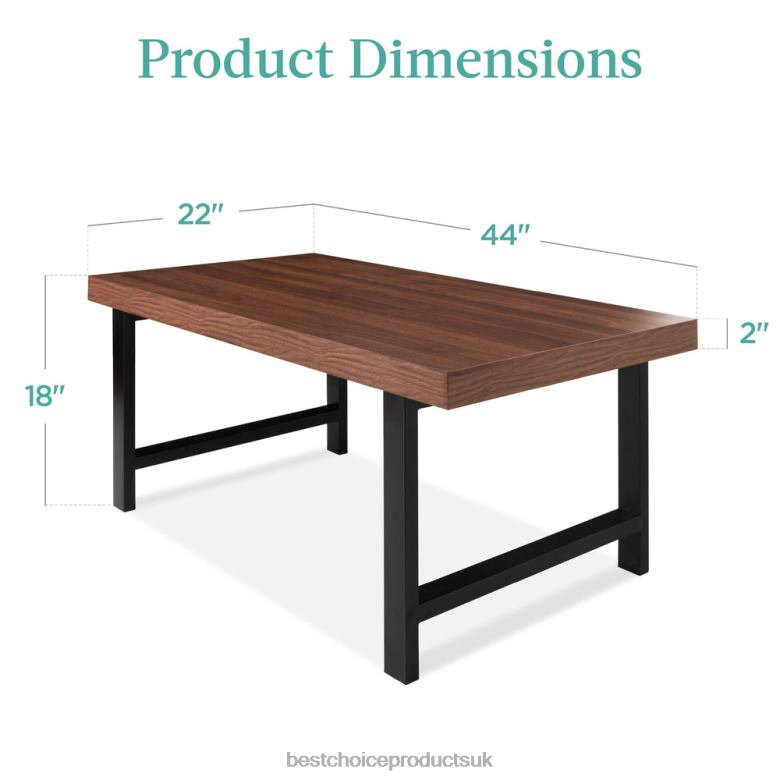 Accessory Best Choice ProductsModern Butcher Block Top Rectangular Coffee Table w/ Metal Legs N62R740 Brown