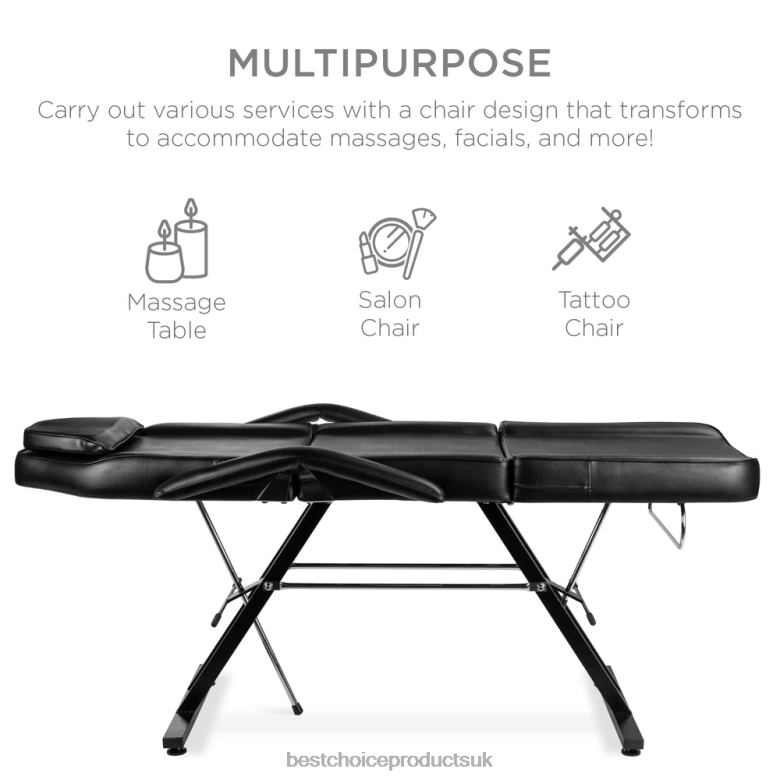 Accessory Best Choice ProductsMultipurpose Massage Bed, Spa & Salon Chair w/ Hydraulic Stool N62R1255 Black