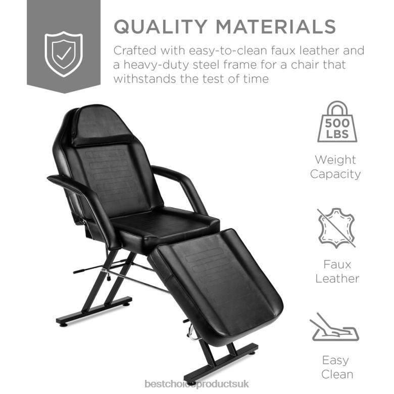 Accessory Best Choice ProductsMultipurpose Massage Bed, Spa & Salon Chair w/ Hydraulic Stool N62R1255 Black