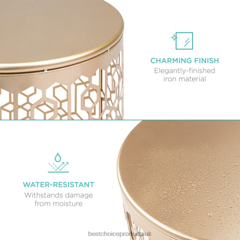 Accessory Best Choice ProductsSet of 2 Decorative Round Side Accent Table Nightstands w/ Nesting Design N62R1245 White