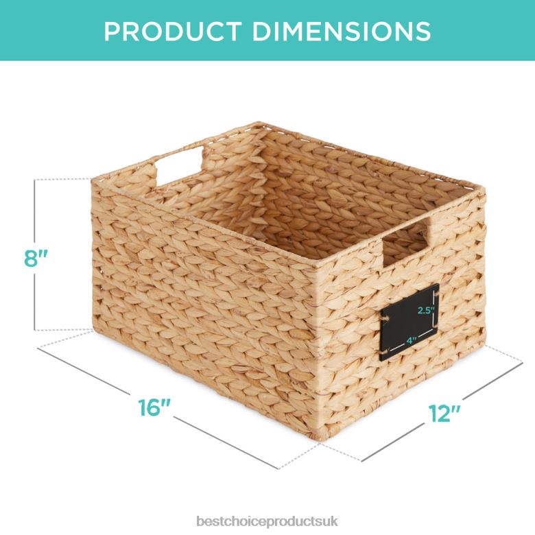 Accessory Best Choice ProductsSet of 2 Water Hyacinth Pantry Baskets w/ Chalkboard, Marker N62R640 Natural
