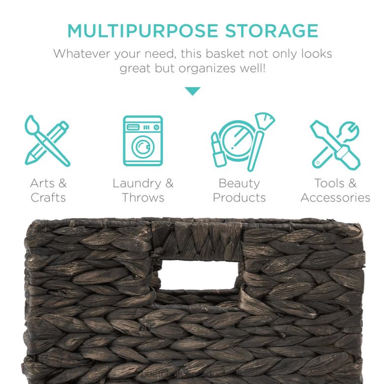 Accessory Best Choice ProductsSet of 5 Collapsible Hyacinth Storage Baskets w/ Inserts N62R1236 Black