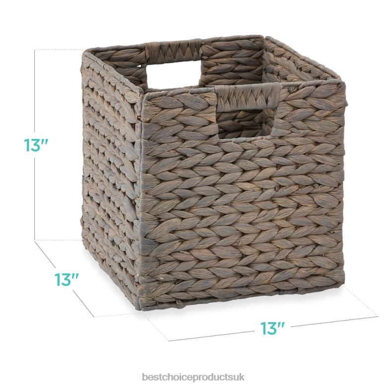 Accessory Best Choice ProductsSet of 5 Collapsible Hyacinth Storage Baskets w/ Inserts N62R1238 Gray