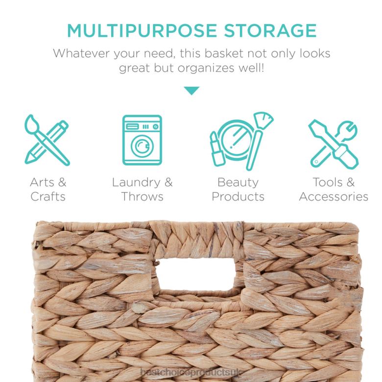 Accessory Best Choice ProductsSet of 5 Collapsible Hyacinth Storage Baskets w/ Inserts N62R1239 White