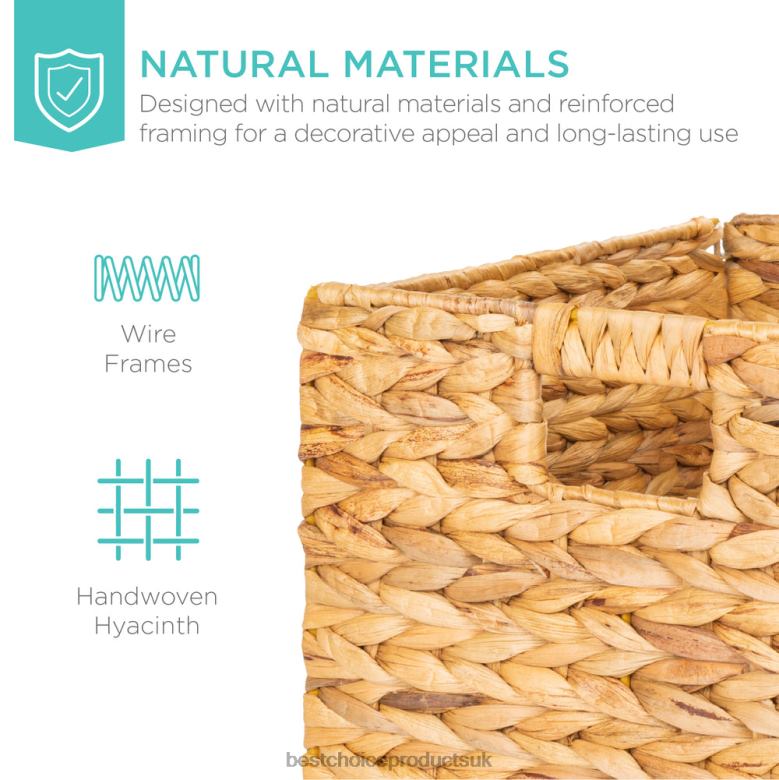 Accessory Best Choice ProductsSet of 5 Collapsible Hyacinth Storage Baskets w/ Inserts N62R679 Natural