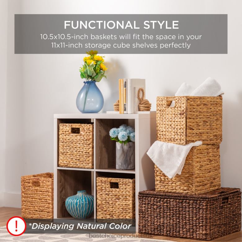 Accessory Best Choice ProductsSet of 5 Collapsible Hyacinth Storage Baskets w/ Inserts N62R680 Espresso