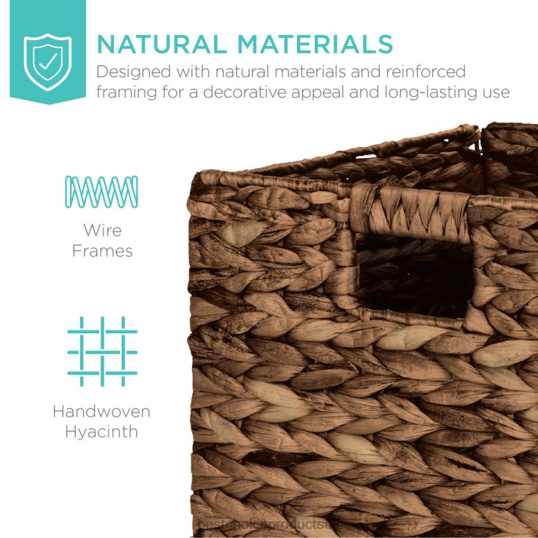 Accessory Best Choice ProductsSet of 5 Collapsible Hyacinth Storage Baskets w/ Inserts N62R680 Espresso