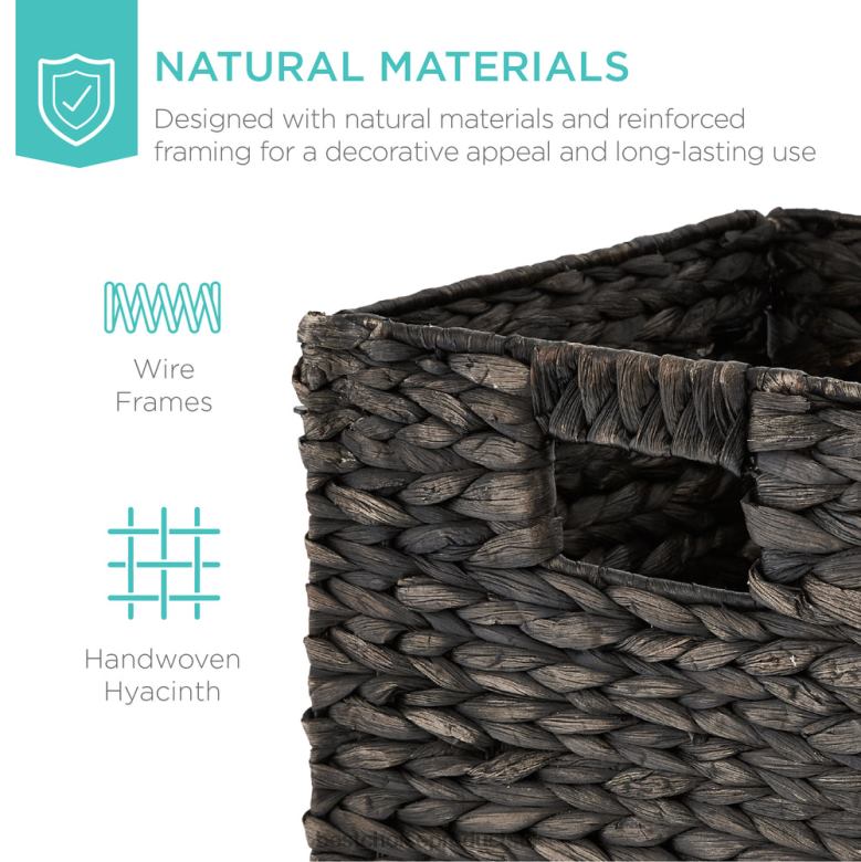 Accessory Best Choice ProductsSet of 5 Collapsible Hyacinth Storage Baskets w/ Inserts N62R681 Black