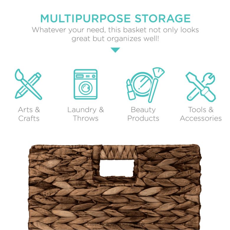 Accessory Best Choice ProductsSet of 5 Collapsible Hyacinth Storage Baskets w/ Inserts N62R707 Espresso