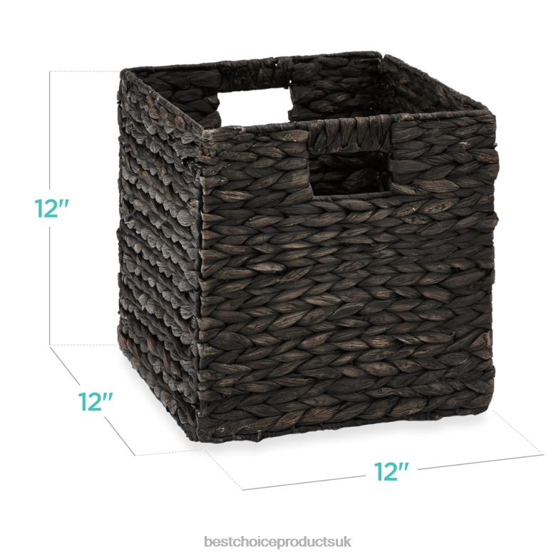 Accessory Best Choice ProductsSet of 5 Collapsible Hyacinth Storage Baskets w/ Inserts N62R709 Black