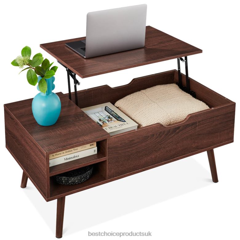 Accessory Best Choice ProductsWooden Mid-Century Modern Lift Top Coffee Table w/ Removable Shelf N62R695 Walnut