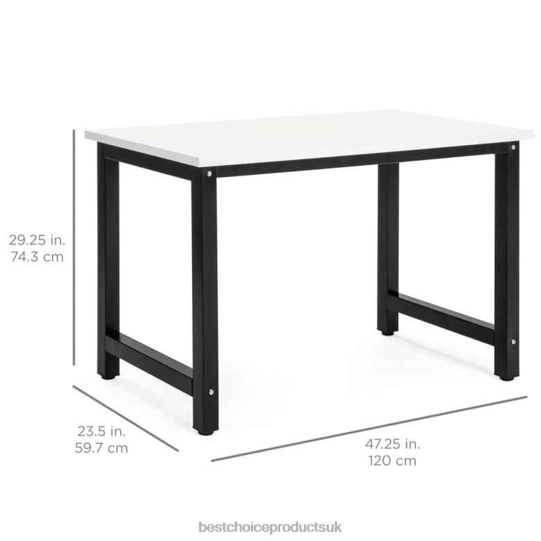Accessory Best Choice Products47.25x23.5in Home Office Computer Desk Workstation Table w/ Adjustable Legs N62R1273 White