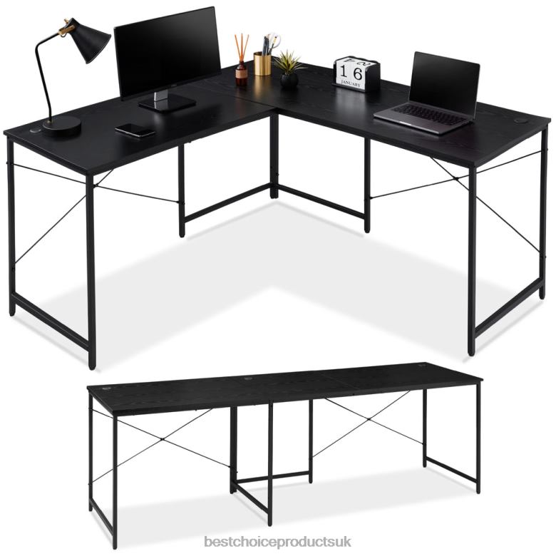 Accessory Best Choice ProductsModular L-Shaped Office Desk w/Customizable Setup N62R1229 Black