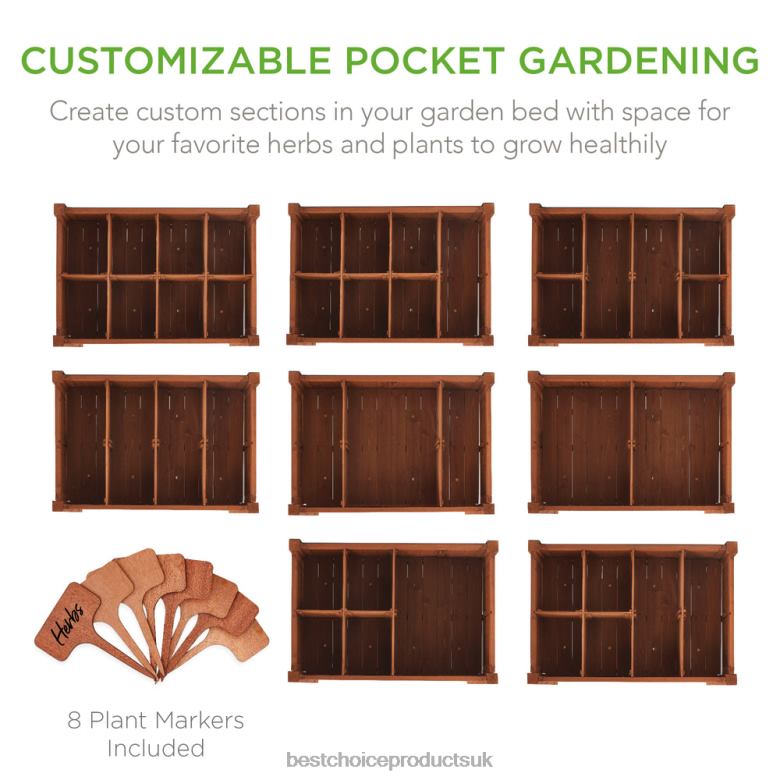 Lawn & Garden | Best Choice ProductsElevated Mobile Pocket Herb Garden Bed w/ Lockable Wheels, Storage Shelf N62R953 Acorn Brown