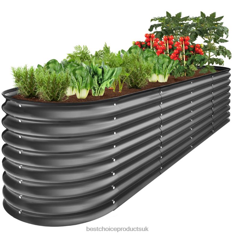 Lawn & Garden | Best Choice ProductsMetal Raised Garden Bed, Oval Outdoor Planter Box for Vegetables N62R993 Charcoal