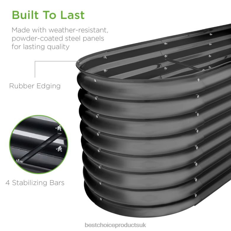 Lawn & Garden | Best Choice ProductsMetal Raised Garden Bed, Oval Outdoor Planter Box for Vegetables N62R993 Charcoal