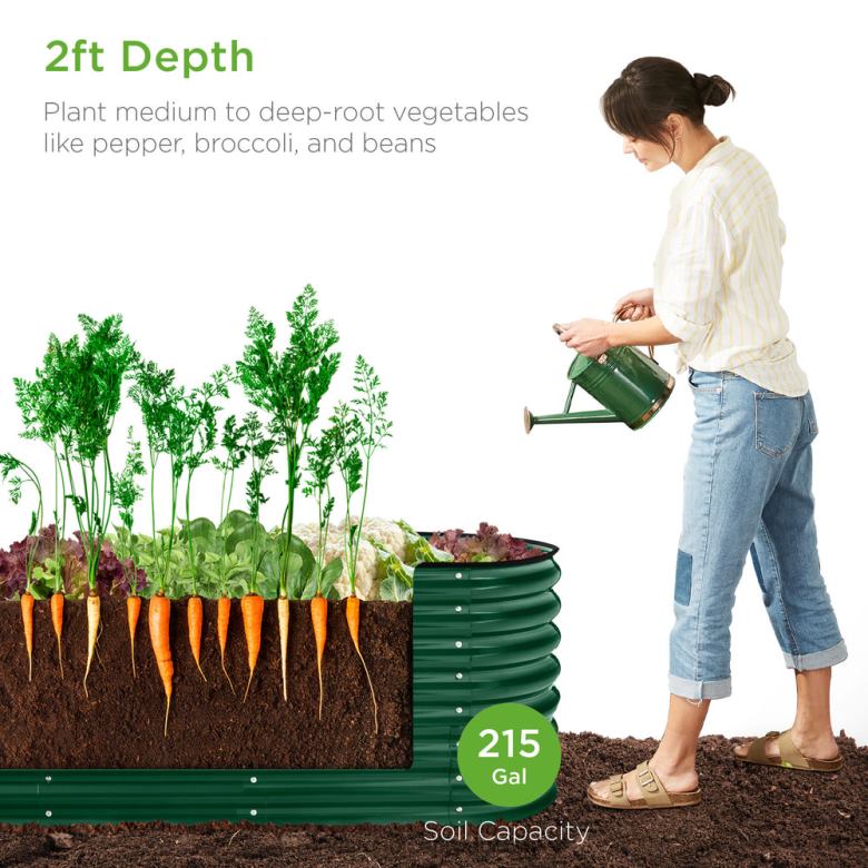 Lawn & Garden | Best Choice ProductsMetal Raised Garden Bed, Oval Outdoor Planter Box for Vegetables N62R994 Dark Green