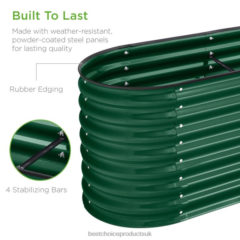 Lawn & Garden | Best Choice ProductsMetal Raised Garden Bed, Oval Outdoor Planter Box for Vegetables N62R994 Dark Green