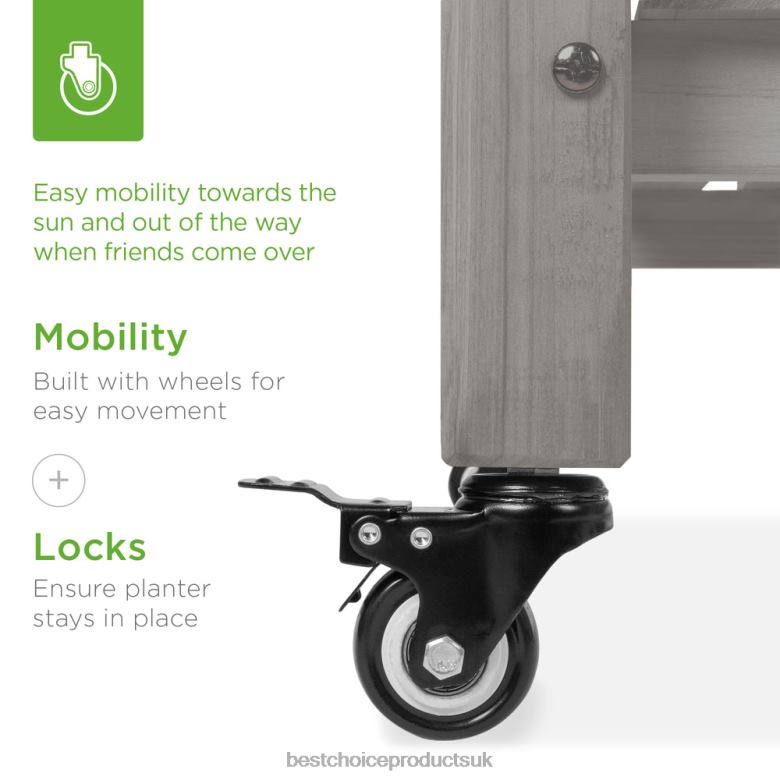 Lawn & Garden | Best Choice ProductsMobile Raised Garden Bed Elevated Planter w/ Wheels, Shelf N62R471 Gray