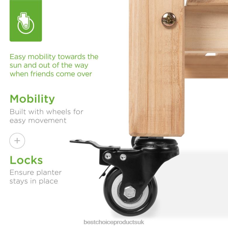 Lawn & Garden | Best Choice ProductsMobile Raised Garden Bed Elevated Planter w/ Wheels, Shelf N62R473 Natural