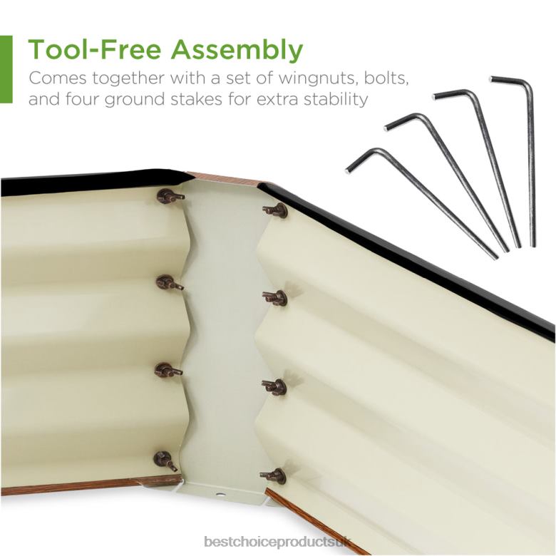 Lawn & Garden | Best Choice ProductsOutdoor Metal Raised Garden Bed for Vegetables, Flowers, Herbs N62R450 Wood Grain