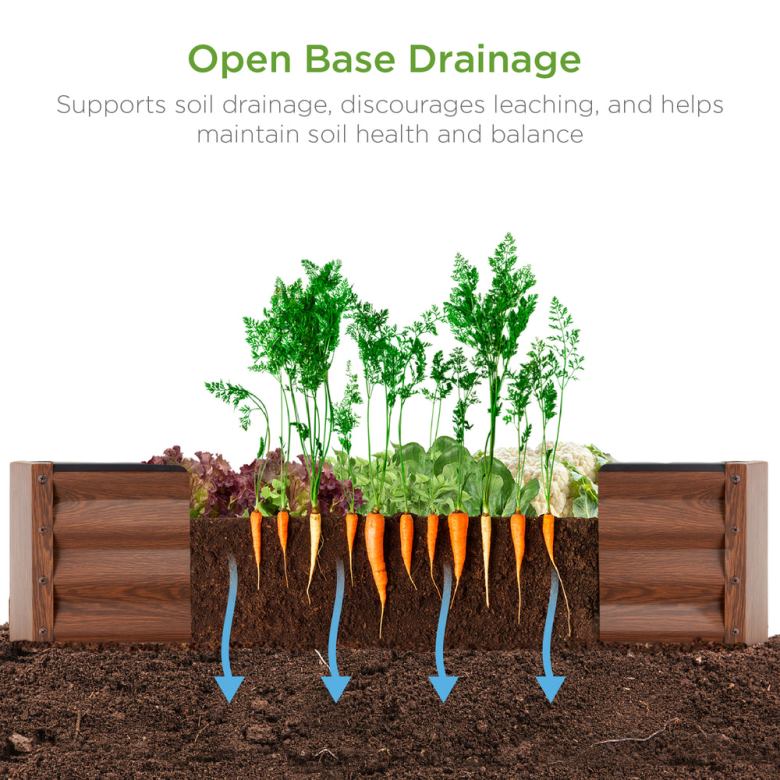 Lawn & Garden | Best Choice ProductsOutdoor Metal Raised Garden Bed for Vegetables, Flowers, Herbs N62R450 Wood Grain