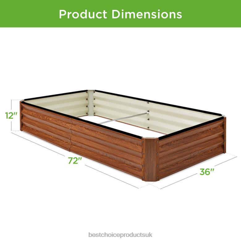 Lawn & Garden | Best Choice ProductsOutdoor Metal Raised Garden Bed for Vegetables, Flowers, Herbs N62R450 Wood Grain