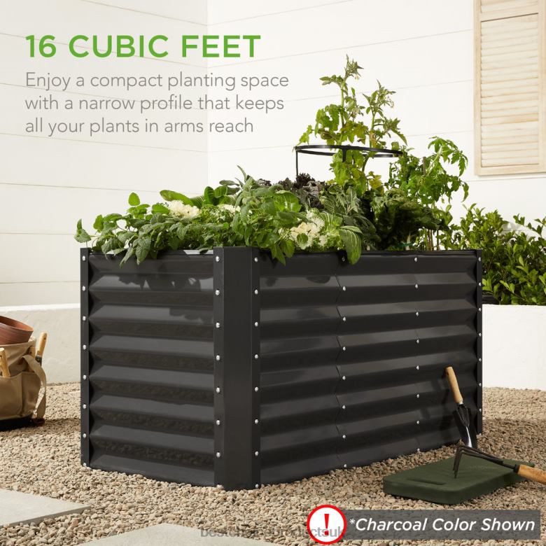 Lawn & Garden | Best Choice ProductsOutdoor Metal Raised Garden Bed for Vegetables, Flowers, Herbs N62R457 Wood Grain