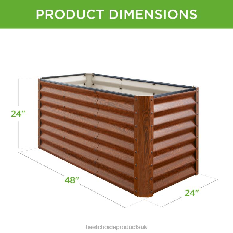 Lawn & Garden | Best Choice ProductsOutdoor Metal Raised Garden Bed for Vegetables, Flowers, Herbs N62R457 Wood Grain