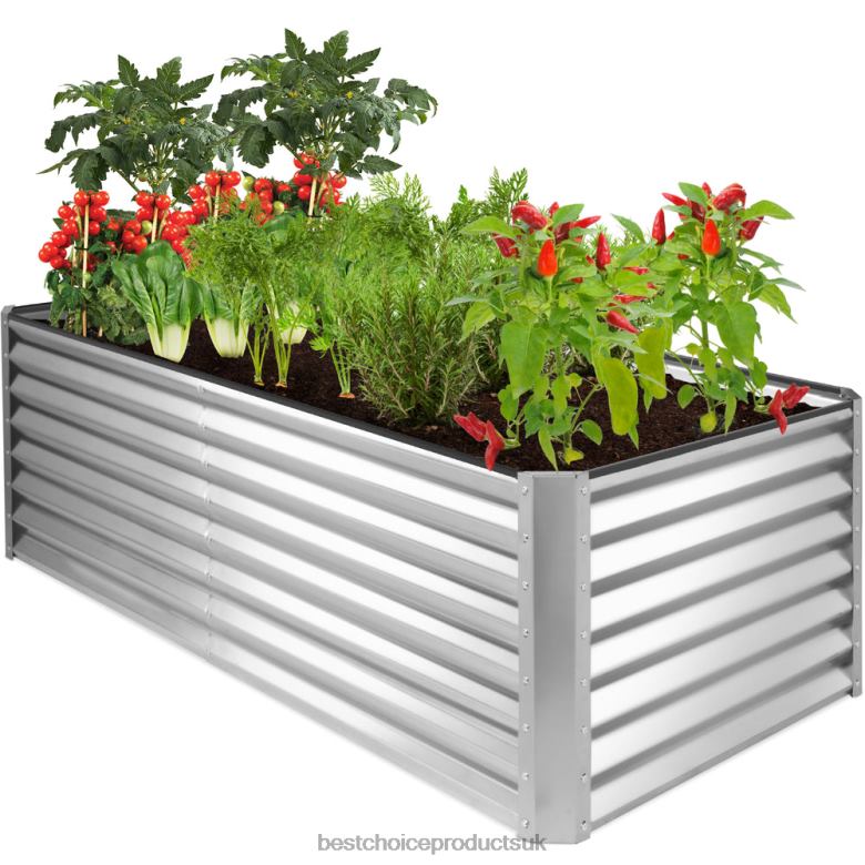 Lawn & Garden | Best Choice ProductsOutdoor Metal Raised Garden Bed for Vegetables, Flowers, Herbs N62R459 Silver